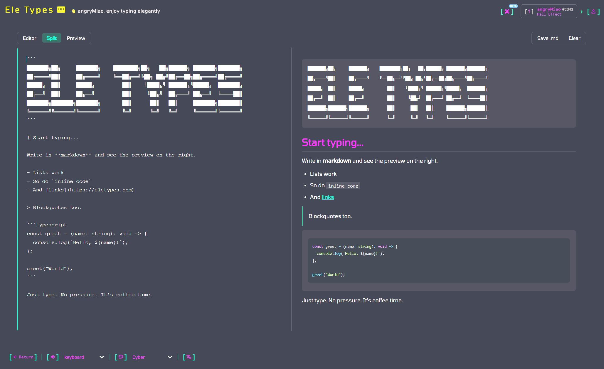 Markdown editor